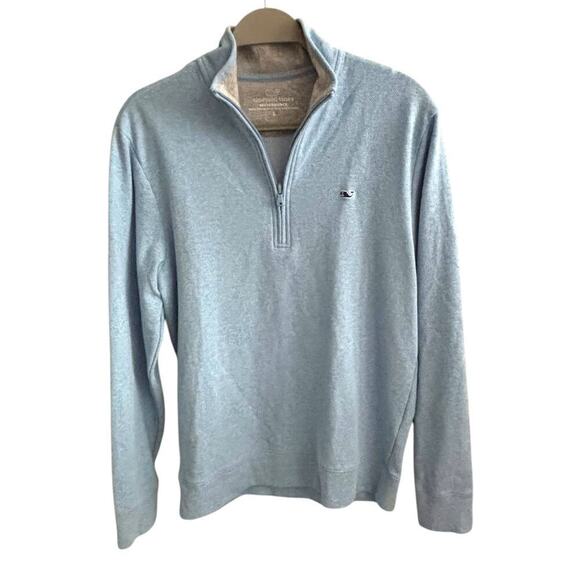 Vineyard Vines Men's Knit 1/2 Zip Pullover Pale Blue Size Small - Picture 1 of 6
